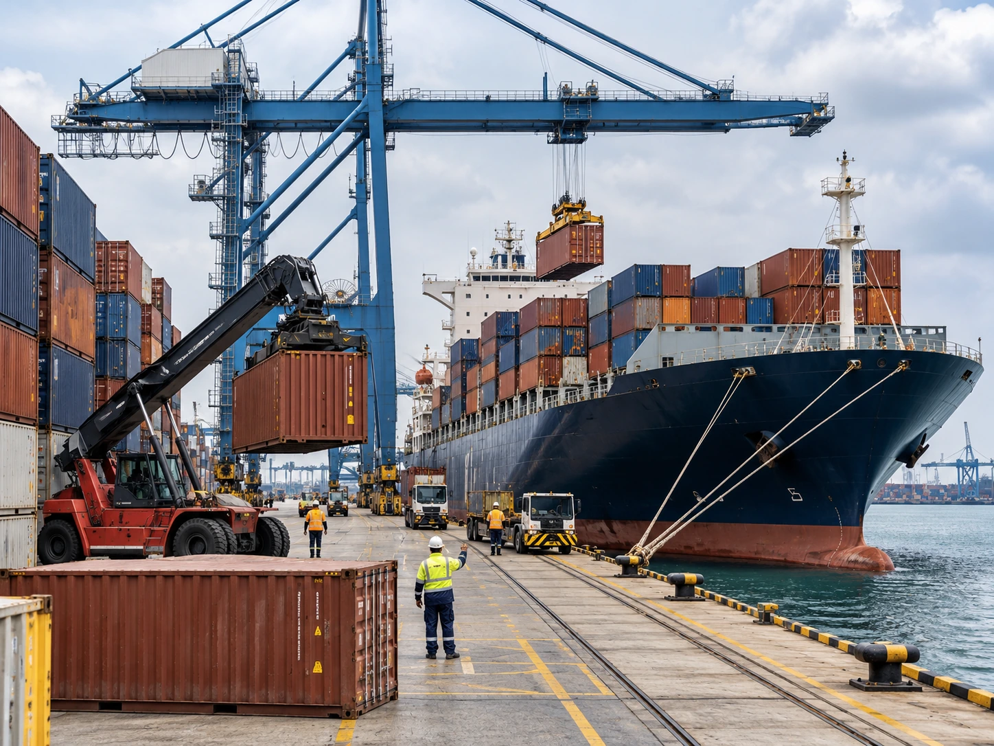 Container terminal handling ocean freight