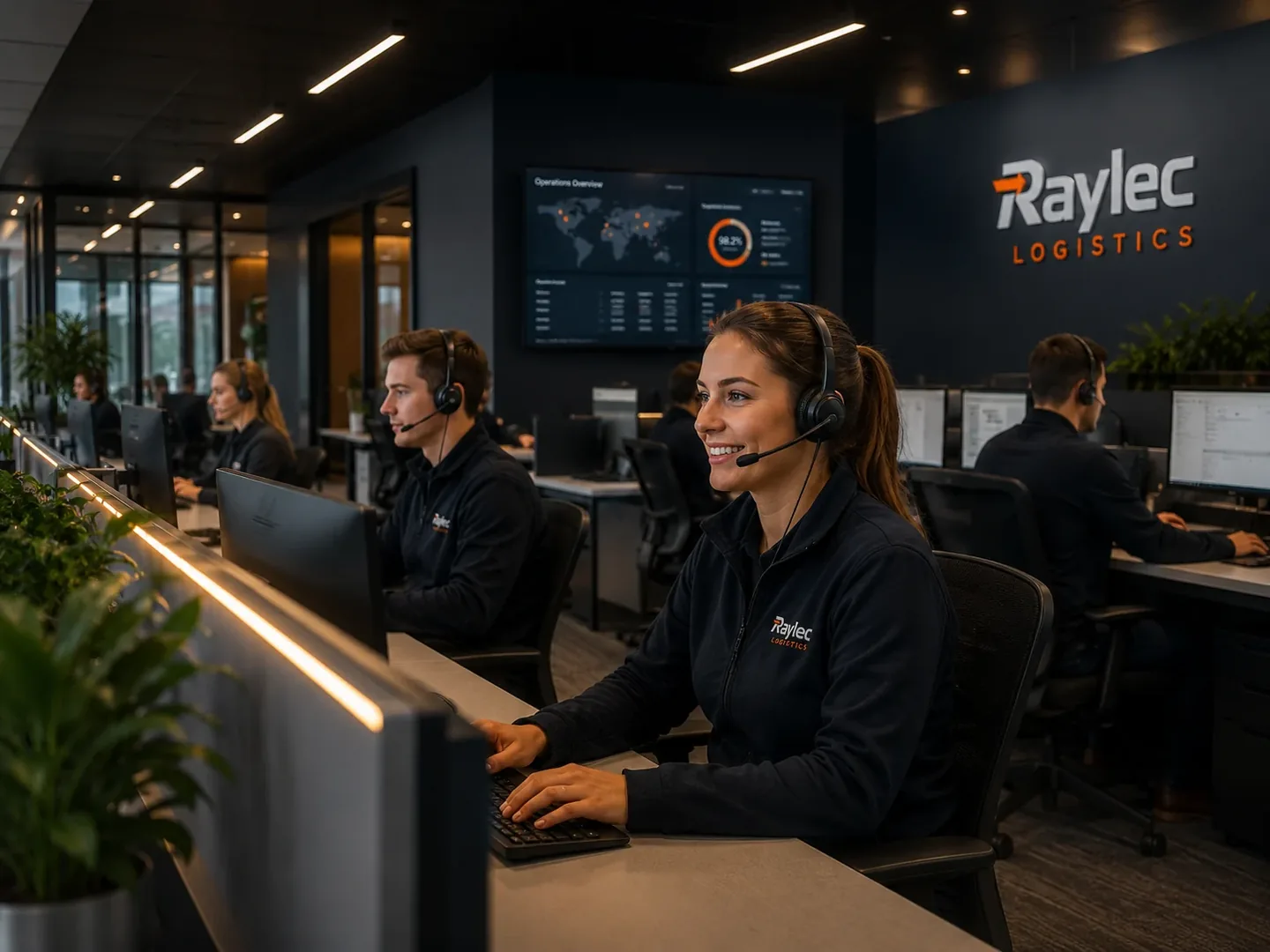 Raylec Logistics customer-service team coordinating shipments